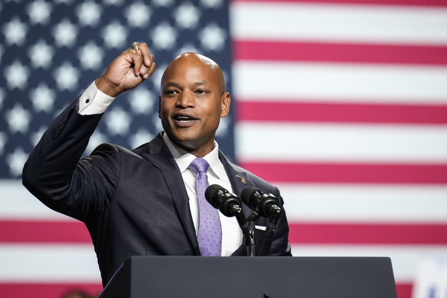 ROCKVILLE, MD - AUGUST 25: Maryland Democratic gubernatorial candidate Wes Moore speaks at a DNC rally at Richard Montgomery High School on August 25, 2022 in Rockville, Maryland. U.S. President Joe Biden rallied supporters for Democratic candidates running in Maryland and to encourage Democratic voters nationwide to turn out in the November midterm elections. (Photo by Drew Angerer/Getty Images)