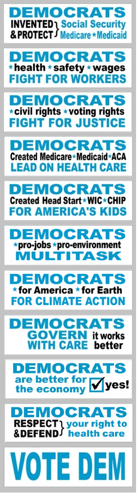 Pro-Democratic bumper stickers