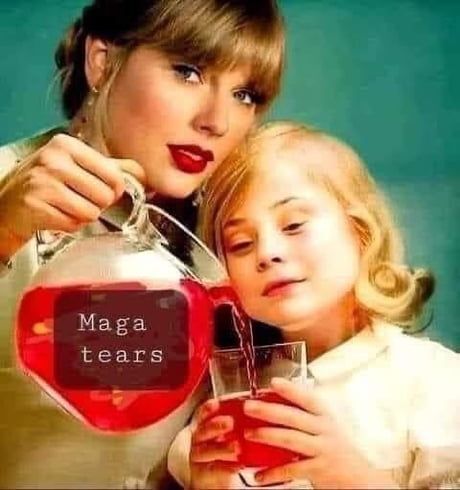Taylor Swift pouring MAGA tears for a little girl