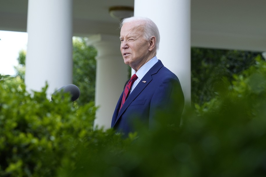 President Joe Biden speaks in the Rose Garden of the White House in Washington, Monday, May 13, 2024, during a reception celebrating Asian American, Native Hawaiian, and Pacific Islander Heritage Month. (AP Photo/Susan Walsh)