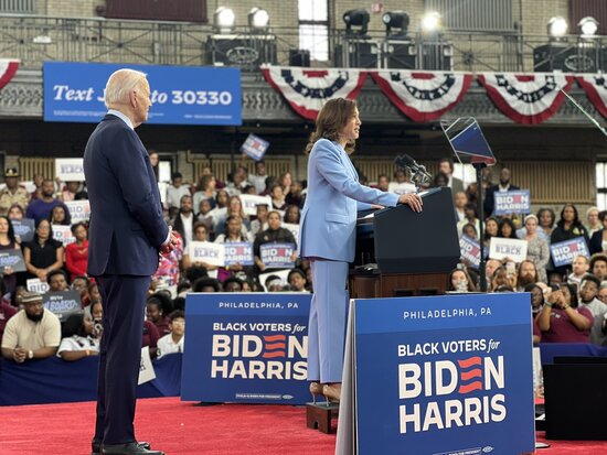 President Joe Biden and Vice President Kamala Harris at joint campaign event, launching Black Voters for Biden-Harris. Girard College, Philadelphia, Pennsylvania (May29, 2024)