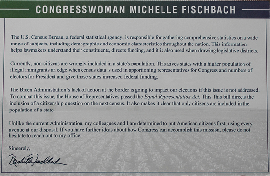 Congressional mailing from US Rep Michelle Fischbach