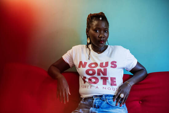 Noisy-le-Sec, le 21 juin 2024. Portrait de la réalisatrice Alice Diop, fondatrice du collectif "Nous on vote".