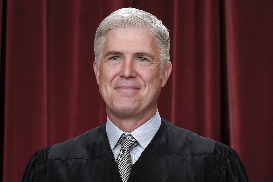 FILE - Supreme Court Justice Neil Gorsuch poses for a new group portrait, at the Supreme Court building in Washington, Friday, Oct. 7, 2022.   Gorsuch will have a book out this summer. Harper, an imprint of HarperCollins Publishers, announced Wednesday that ”Over Ruled: The Human Toll of Too Much Law” will be released Aug. 6. The book is written by Gorsuch and one of his former clerks, Janie Nitze. (AP Photo/J. Scott Applewhite, File)