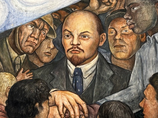 Detail of Vladimir Lenin in Diego Rivera’s mural Man Controller of the Universe. 