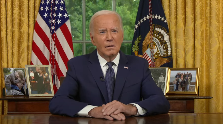 President Joe Biden speaks from the Oval Office