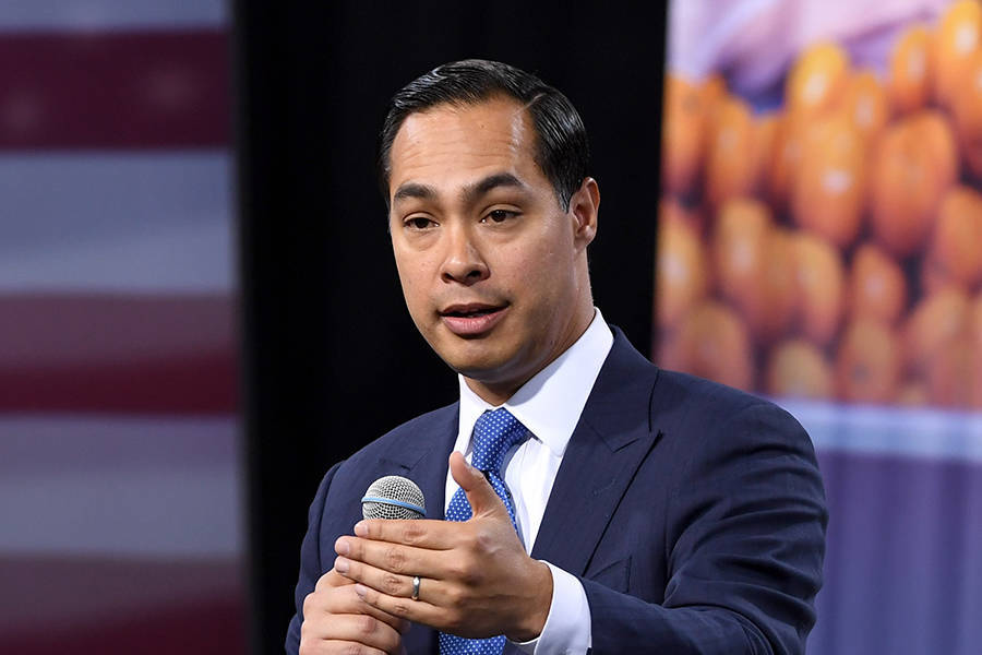 LAS VEGAS, NEVADA - APRIL 27:  Democratic presidential candidate Julian Castro speaks at the National Forum on Wages and Working People: Creating an Economy That Works for All at Enclave on April 27, 2019 in Las Vegas, Nevada. Six of the 2020 Democratic presidential candidates are attending the forum, held by the Service Employees International Union and the Center for American Progress Action Fund, to share their economic policies.  (Photo by Ethan Miller/Getty Images)