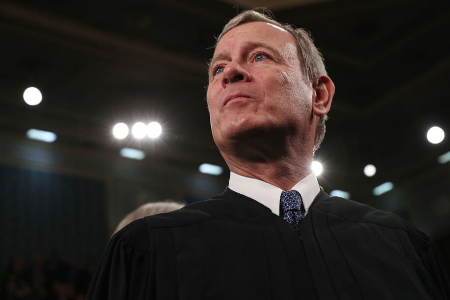 WASHINGTON, DC - FEBRUARY 04:  U.S. Supreme Court Chief Justice John Roberts awaits the arrival to hear President Donald Trump deliver the State of the Union address in the House chamber on February 4, 2020 in Washington, DC. Trump is delivering his third State of the Union address on the night before the U.S. Senate is set to vote in his impeachment trial. (Photo by Leah Millis-Pool/Getty Images)